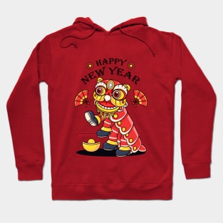 Chinese New Year, cute dragon lion dance Hoodie